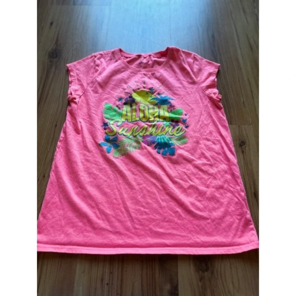 The Children's Place Girls Pink Graphic Top Tropical Sleeveless Shirt‎